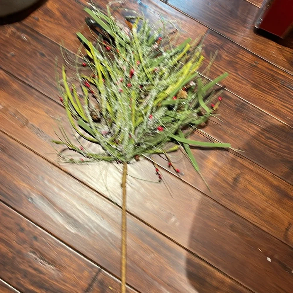 - 4 new Frosted pine berry stems 30”